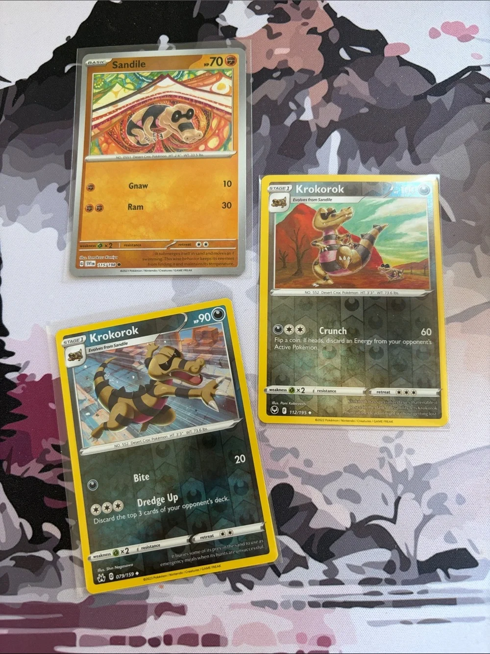 Sandile & Krokorok Reverse Holo Pokémon Card Lot | 3 Cards ✨5/$25✨